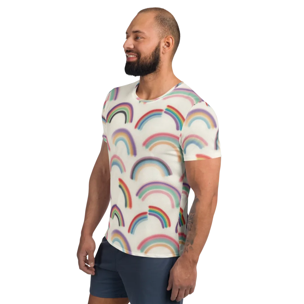 Soft Arc Society on Men's Athletic T-Shirt — Left
