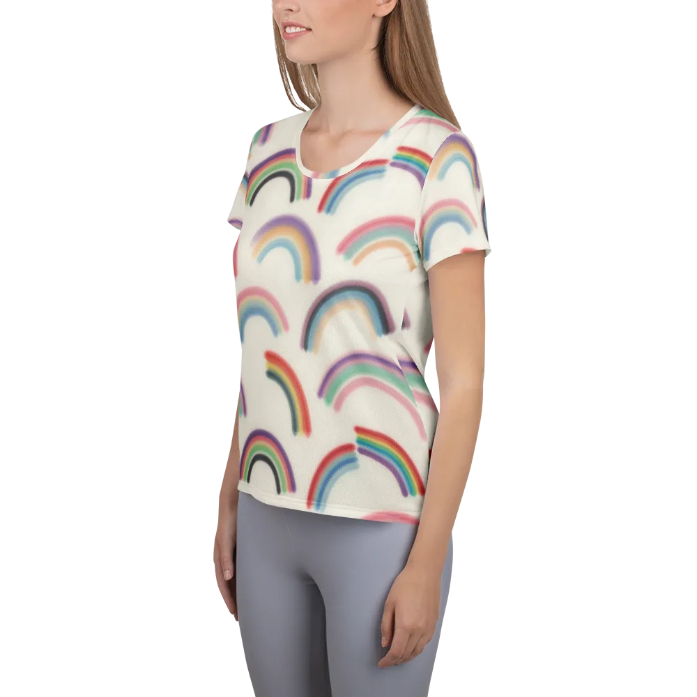 Soft Arc Society on Women's Athletic T-Shirt — Left