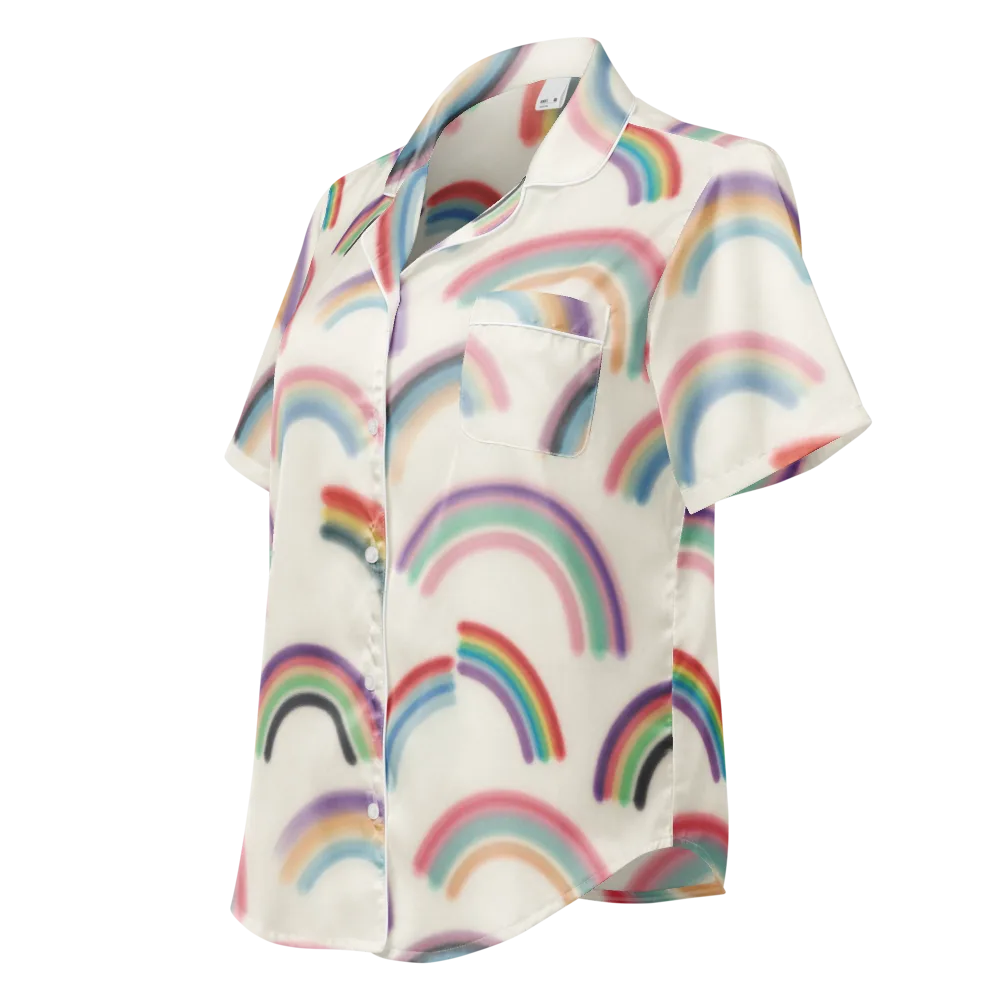 Soft Arc Society on Women's Short Sleeve Pajama Top — Left Front