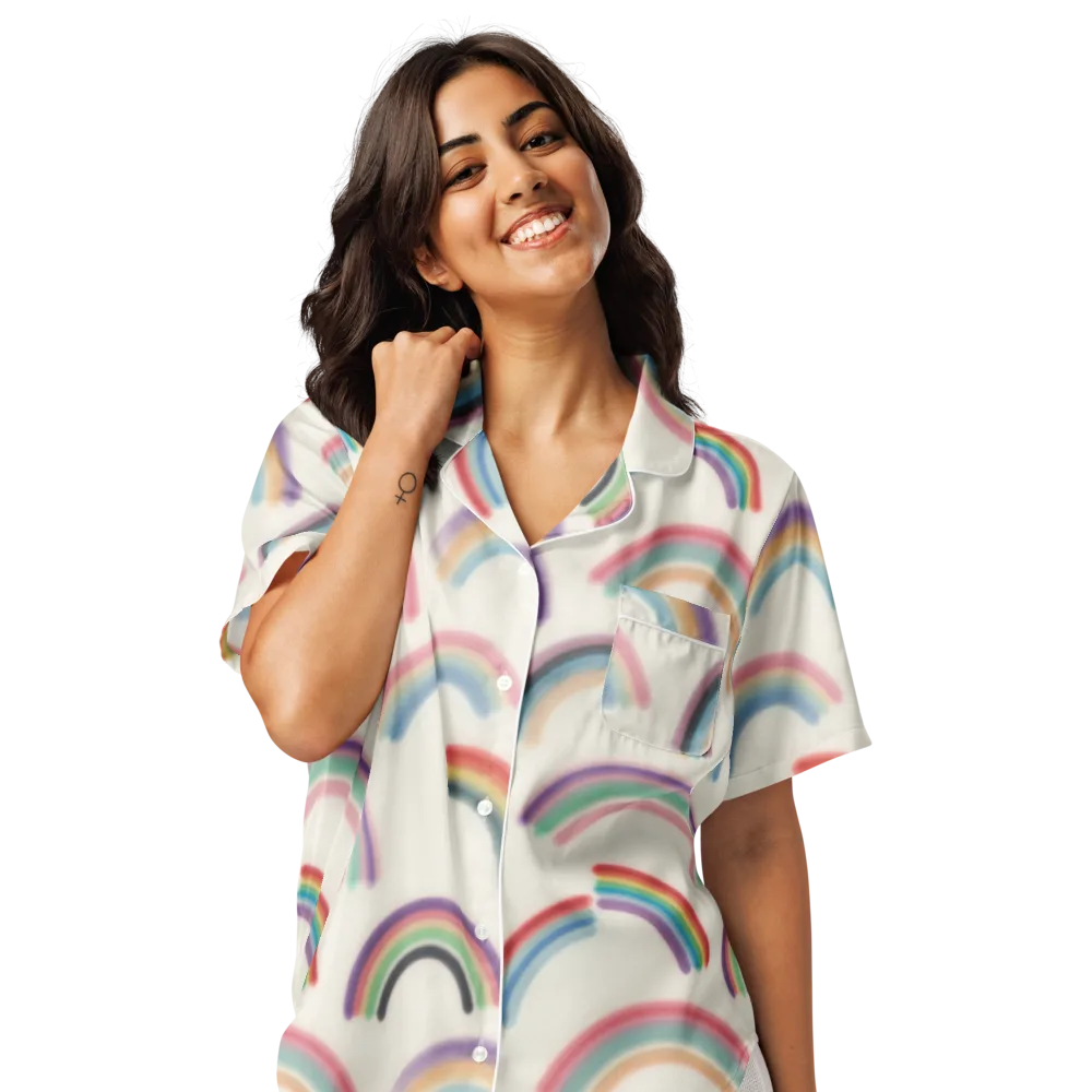 Soft Arc Society on Women's Short Sleeve Pajama Top — Front