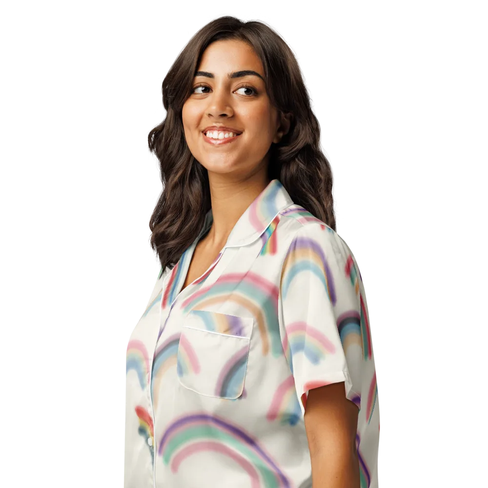 Soft Arc Society on Women's Short Sleeve Pajama Top — Left Front