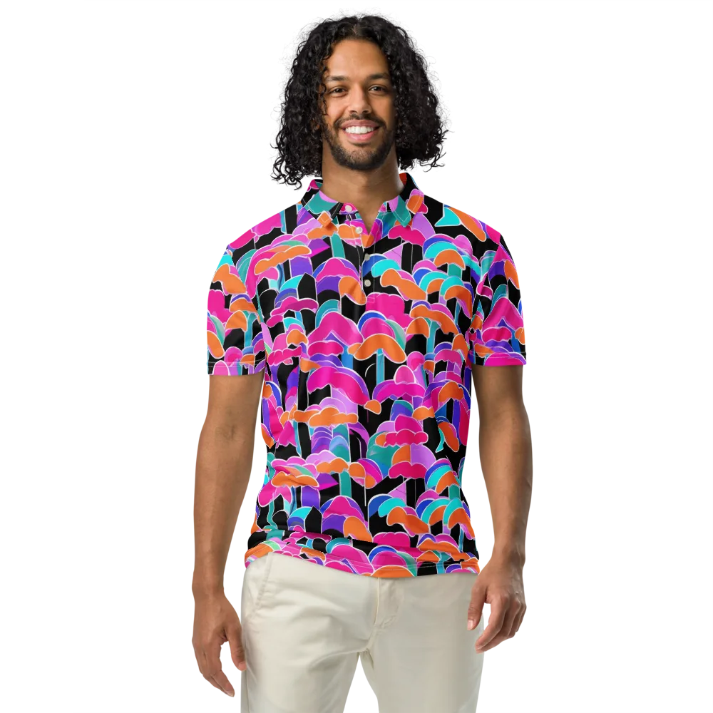 Midnight Mushroom on Men's Slim Fit Polo Shirt — Front