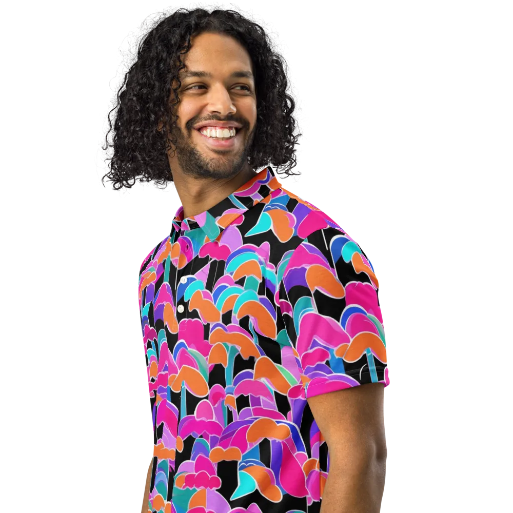 Midnight Mushroom on Men's Slim Fit Polo Shirt — Left Front