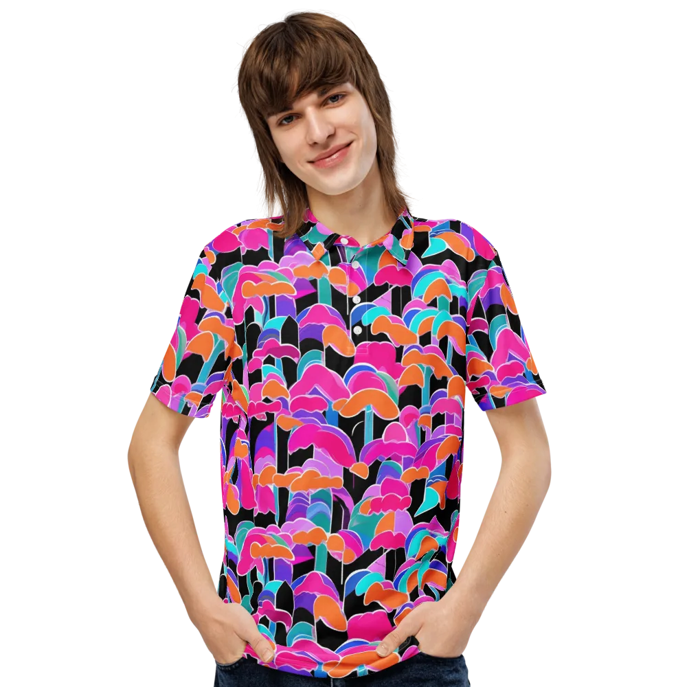 Midnight Mushroom on Men's Slim Fit Polo Shirt — Front