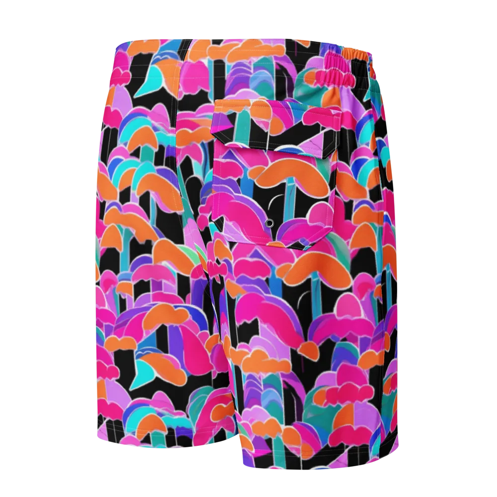 Midnight Mushroom on Men's Board Shorts — Back