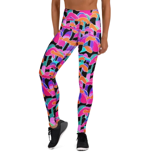Midnight Mushroom on a Yoga Leggings