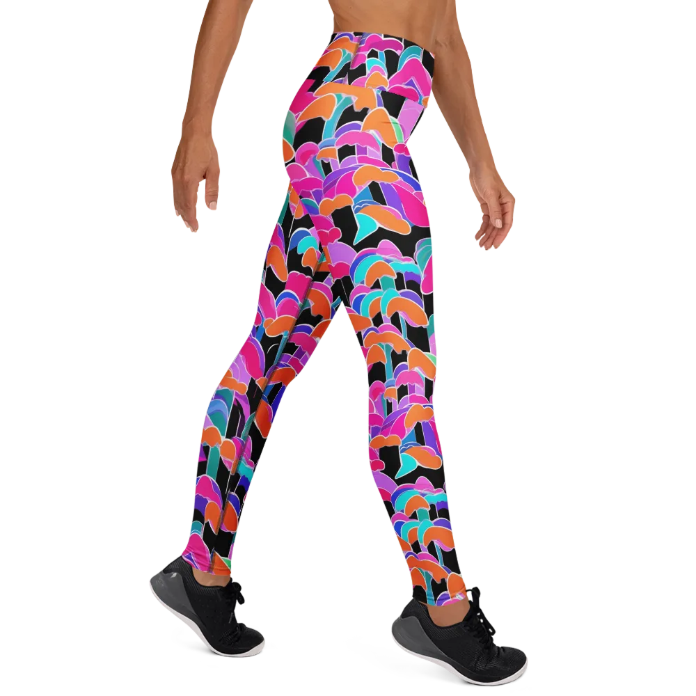 Midnight Mushroom on Yoga Leggings — Right