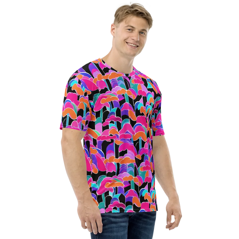 Midnight Mushroom on Men's Crew Neck T-Shirt — Right