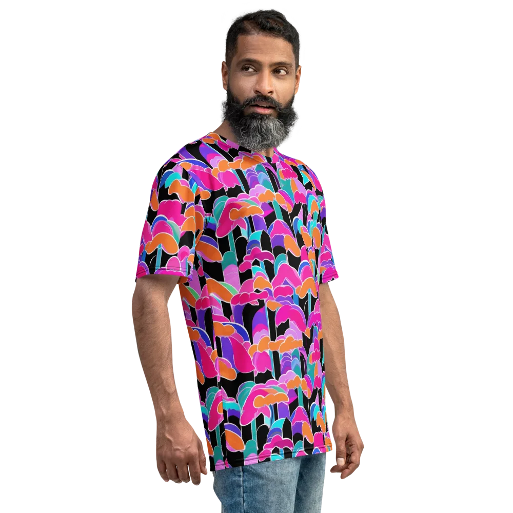 Midnight Mushroom on Men's Crew Neck T-Shirt — Right