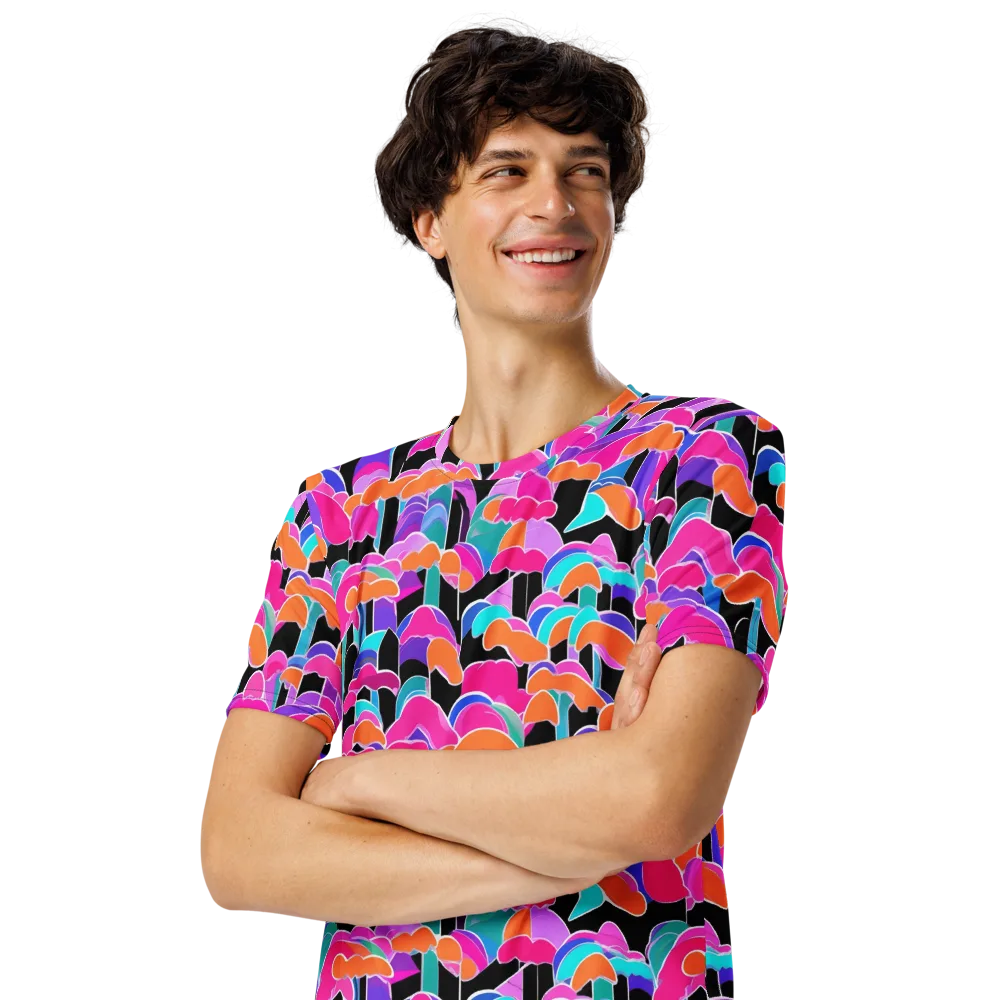Midnight Mushroom on Men's Crew Neck T-Shirt — Left Front