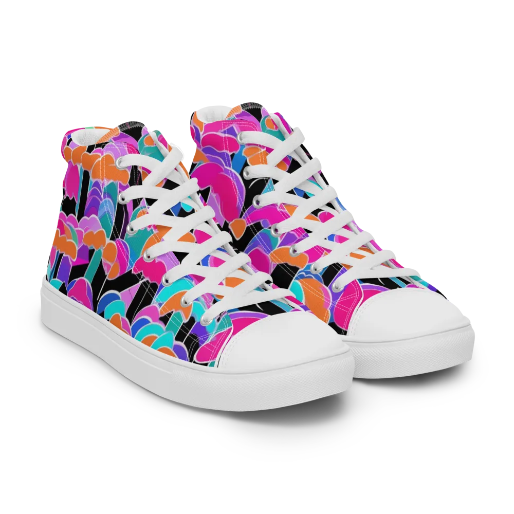 Midnight Mushroom on Men's High Top Canvas Shoes — Right Front