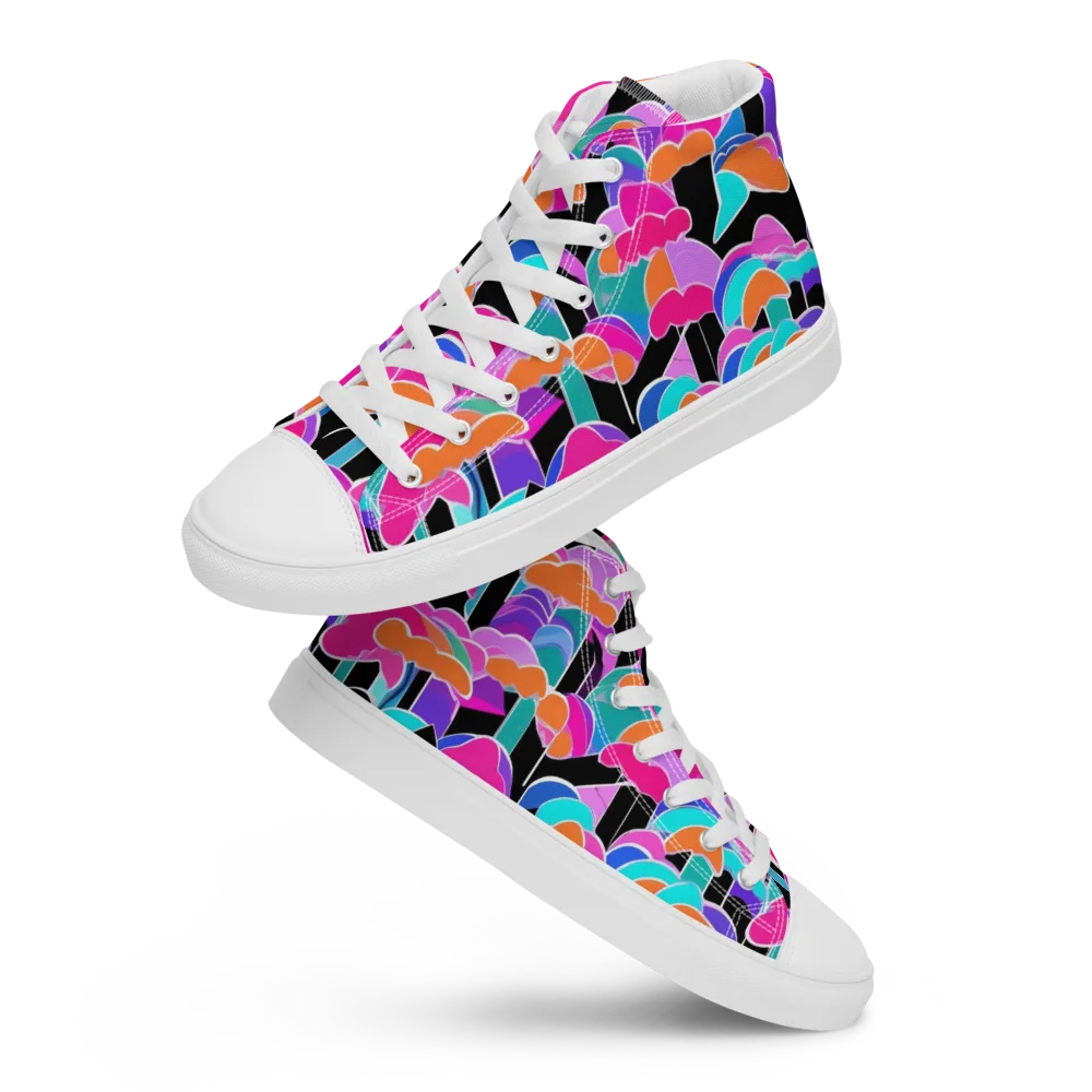 Midnight Mushroom on Men's High Top Canvas Shoes — Front