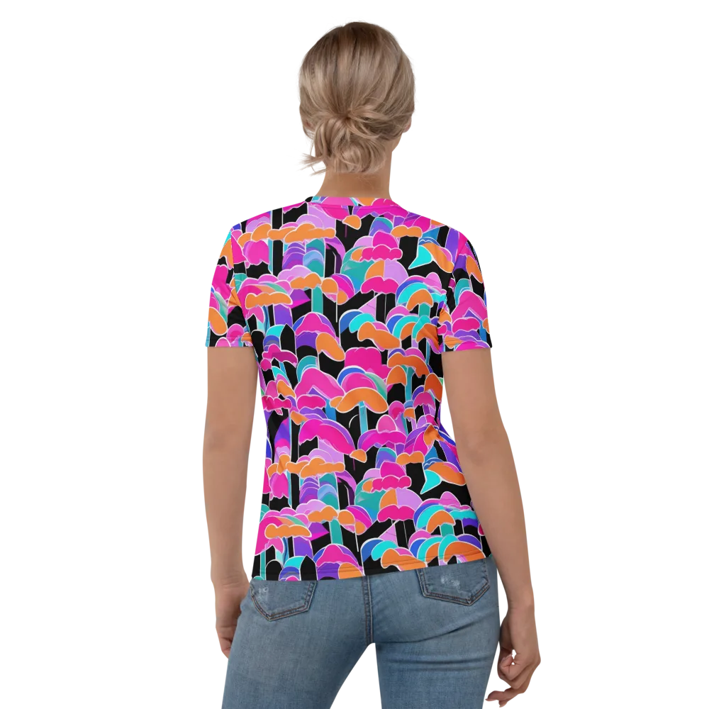 Midnight Mushroom on Women's Crew Neck T-Shirt — Back