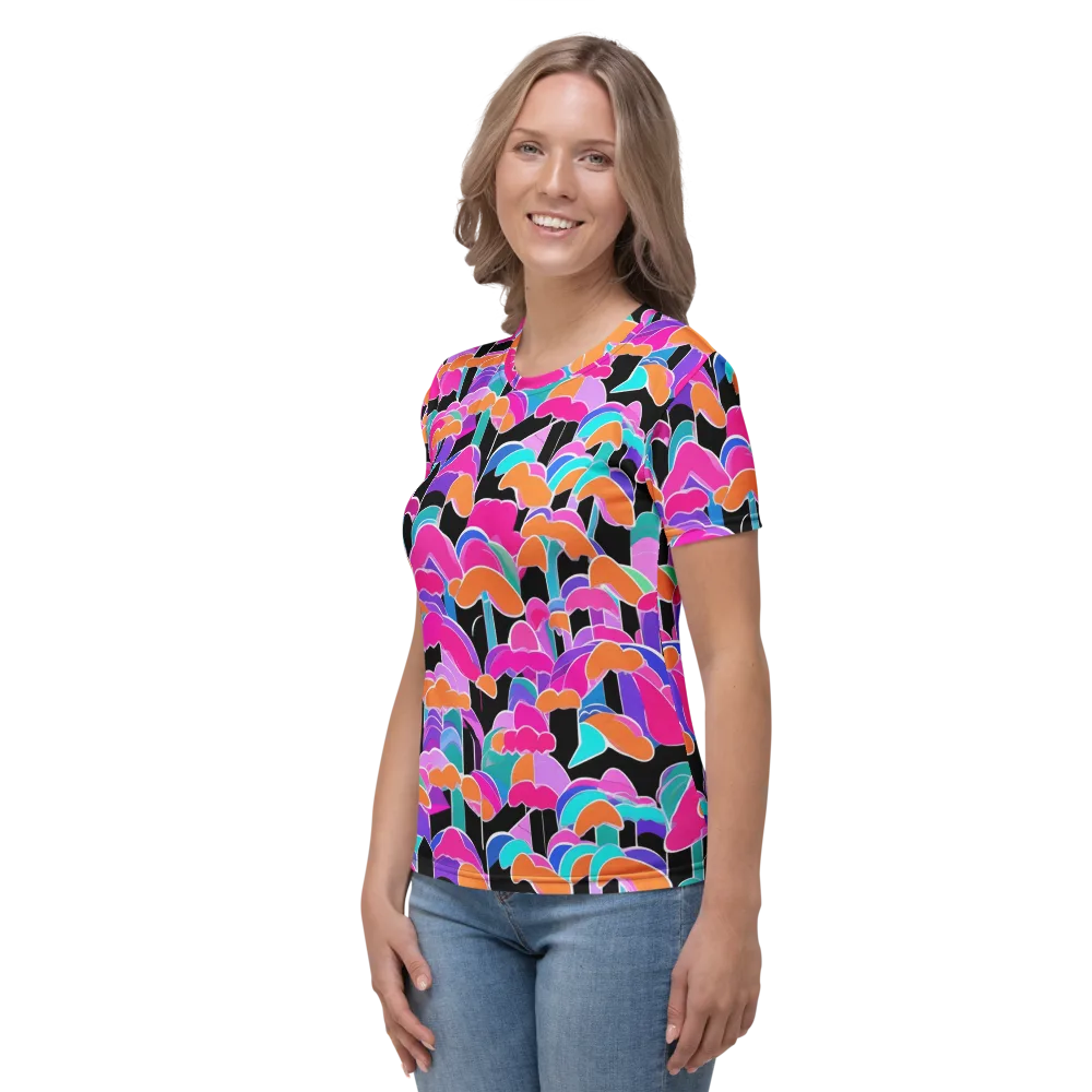 Midnight Mushroom on Women's Crew Neck T-Shirt — Left