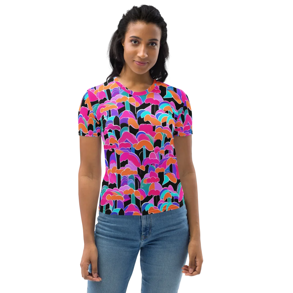 Midnight Mushroom on Women's Crew Neck T-Shirt — Front