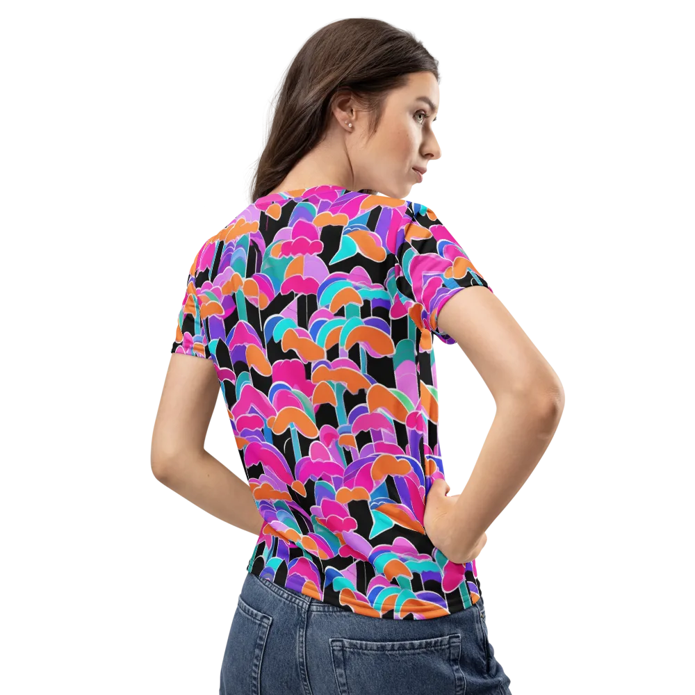 Midnight Mushroom on Women's Crew Neck T-Shirt — Back