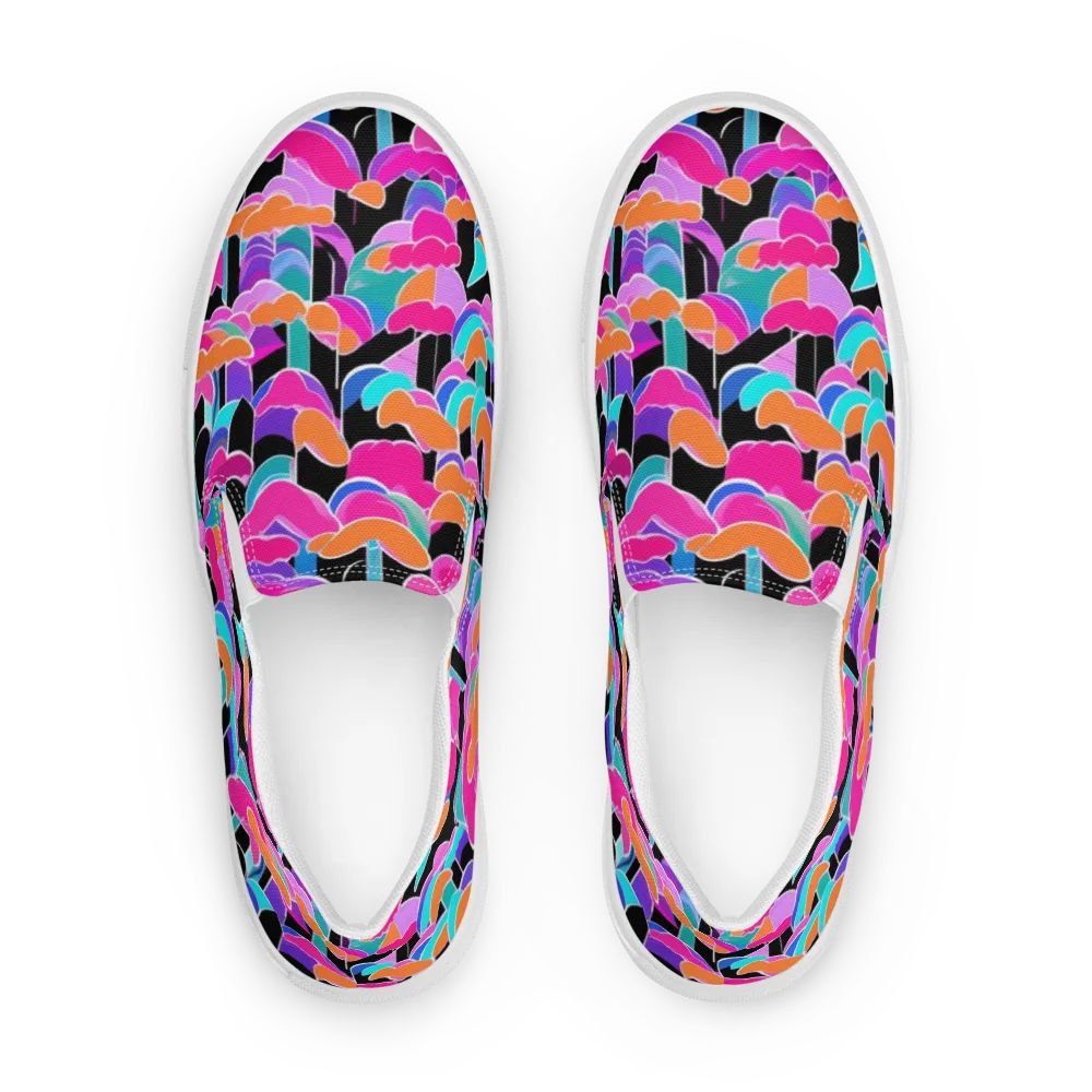 Midnight Mushroom on Men's Slip-On Canvas Shoes — Front