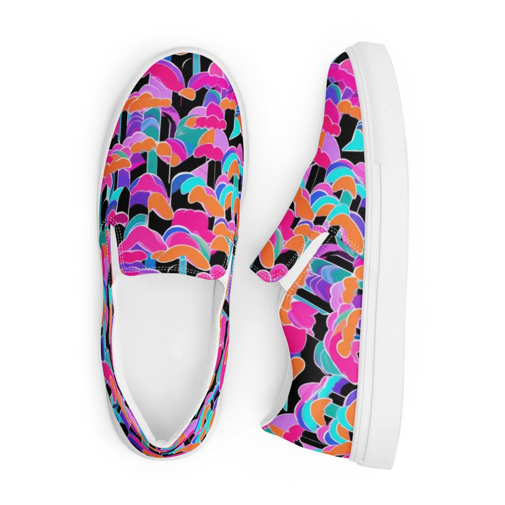 Midnight Mushroom on Men's Slip-On Canvas Shoes — Front