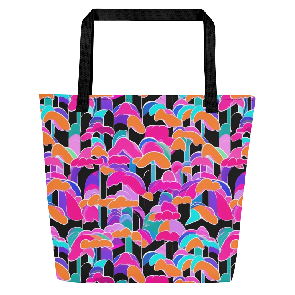 Midnight Mushroom on Large Tote Bag W/ Pocket — Front