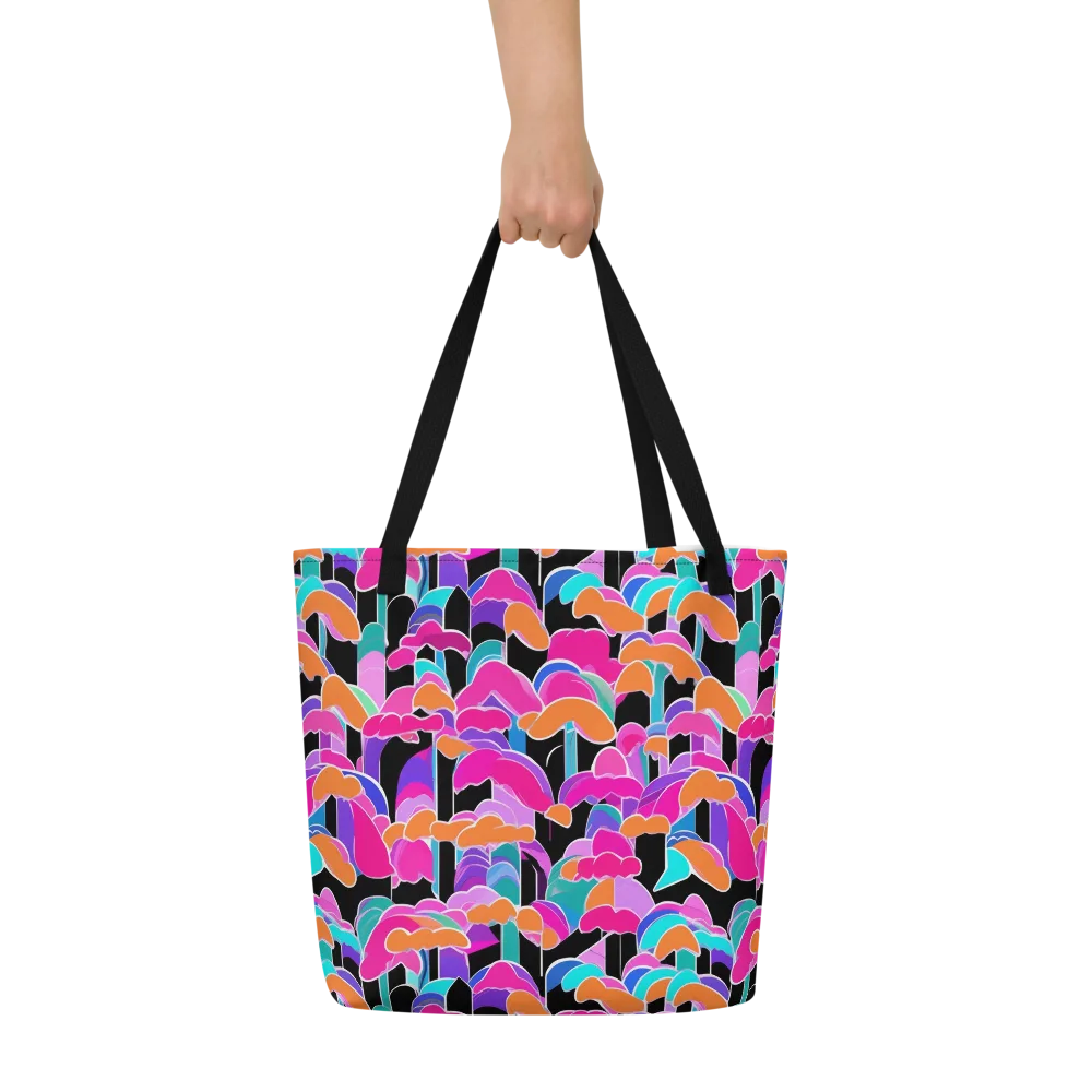 Midnight Mushroom on Large Tote Bag W/ Pocket — Front