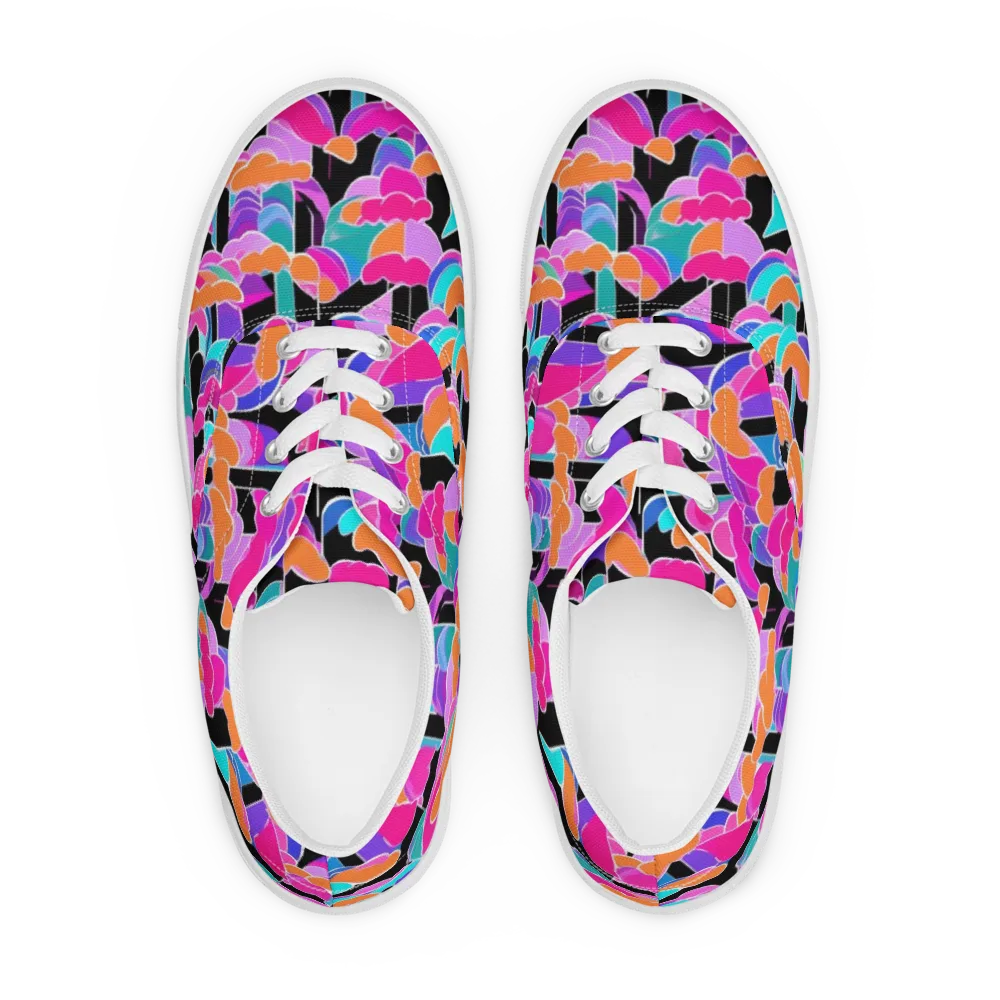 Midnight Mushroom on Men's Lace-Up Canvas Shoes — Front