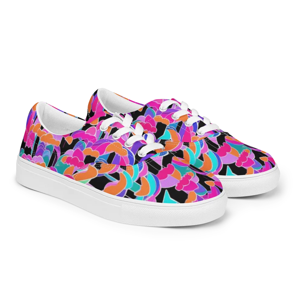 Midnight Mushroom on Men's Lace-Up Canvas Shoes — Right Front