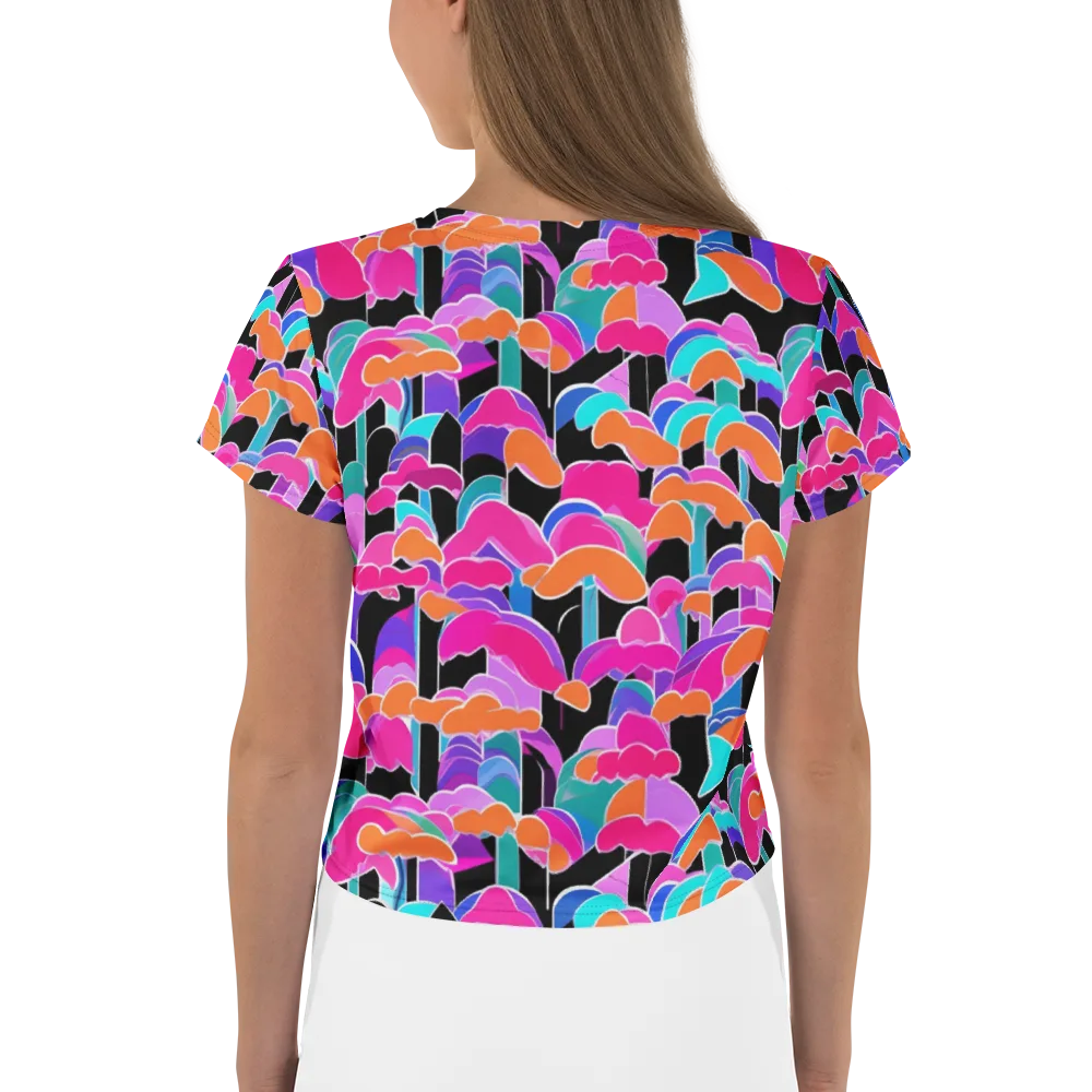 Midnight Mushroom on Crop Tee — Back