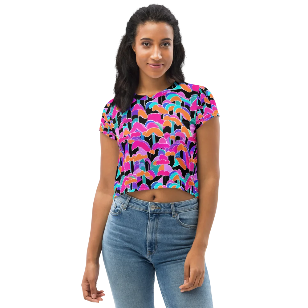 Midnight Mushroom on Crop Tee — Front