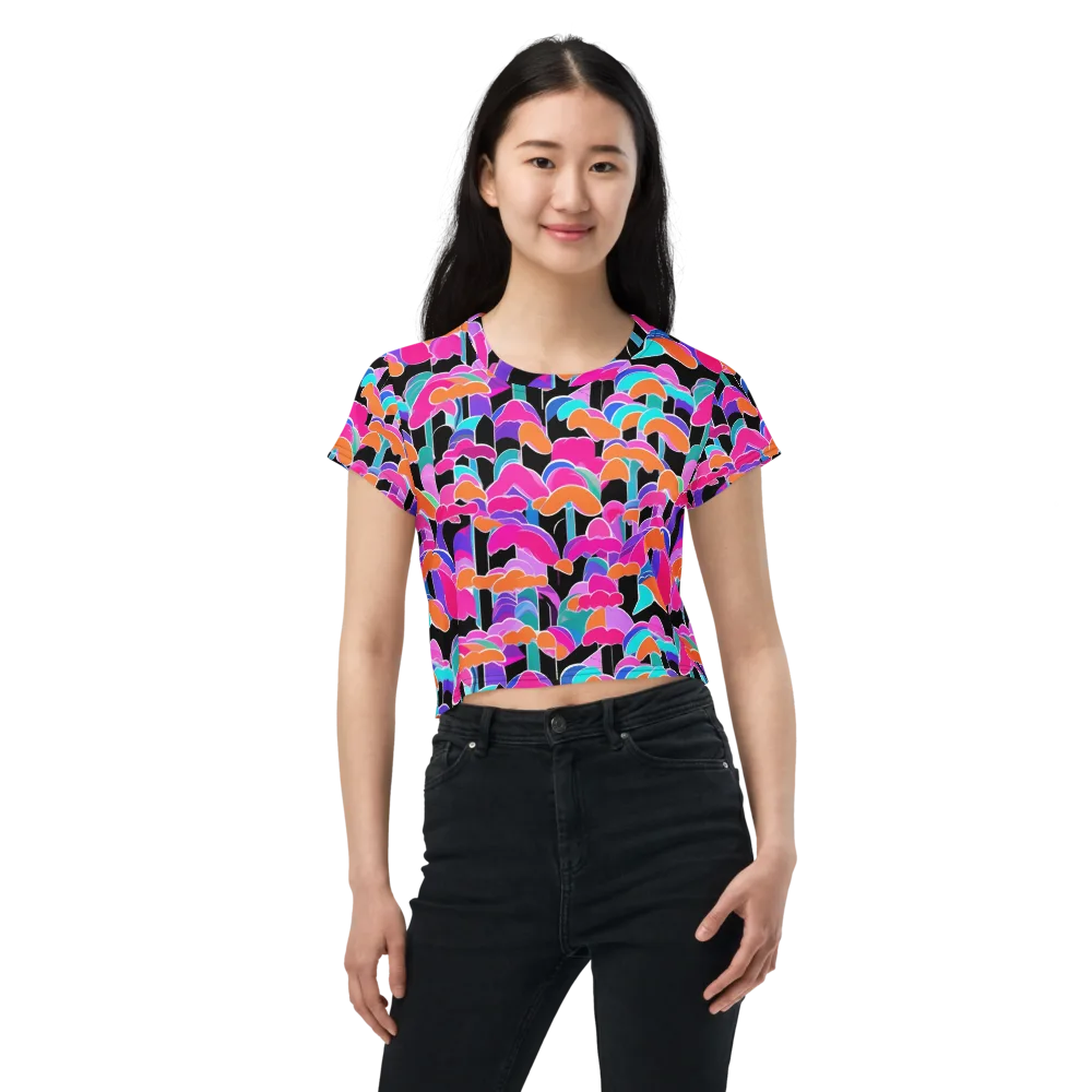 Midnight Mushroom on Crop Tee — Front