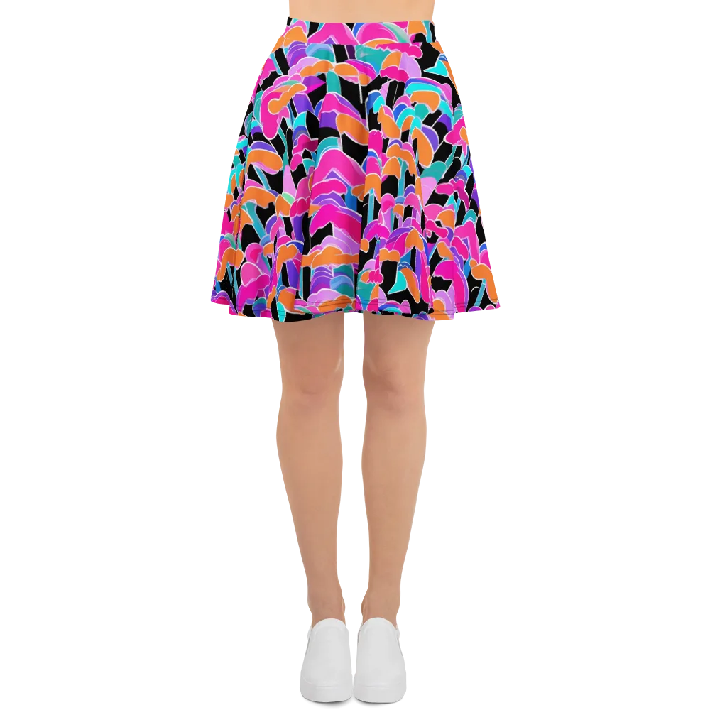 Midnight Mushroom on Skater Skirt — Front