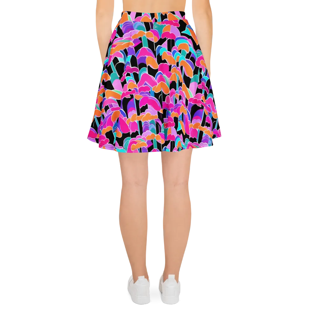Midnight Mushroom on Skater Skirt — Back