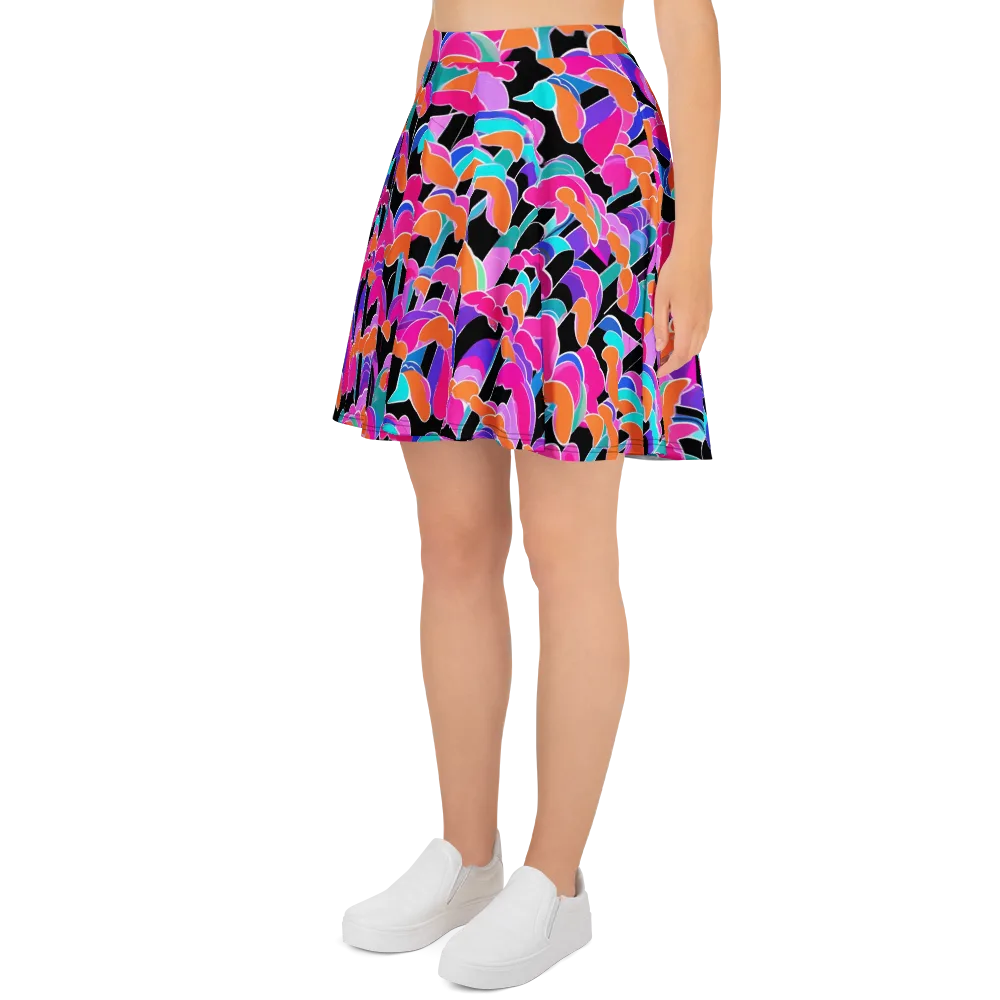 Midnight Mushroom on Skater Skirt — Left