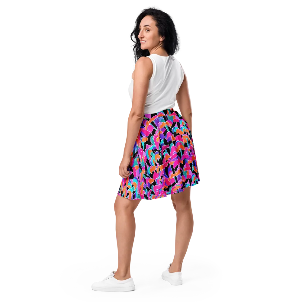 Midnight Mushroom on Skater Skirt — Back