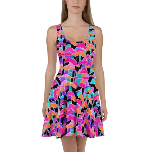 Midnight Mushroom on a Skater Dress
