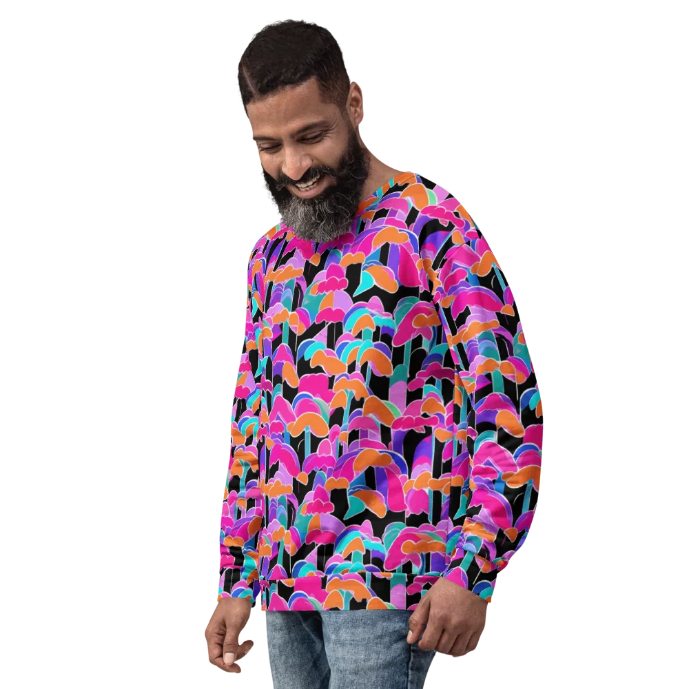 Midnight Mushroom on Sweatshirt — Left Front
