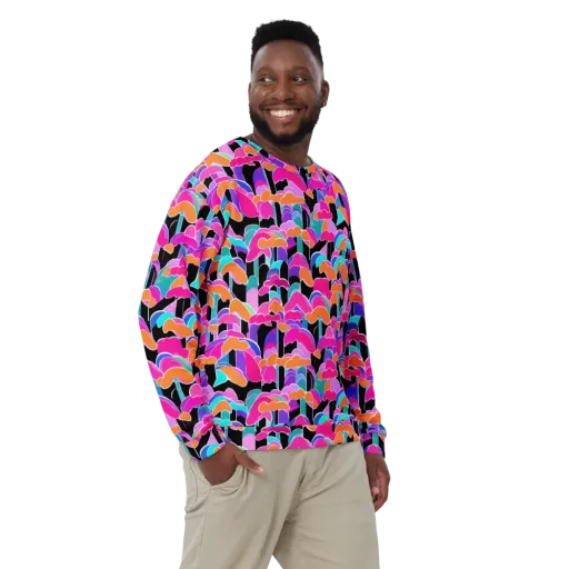 Midnight Mushroom on a Sweatshirt