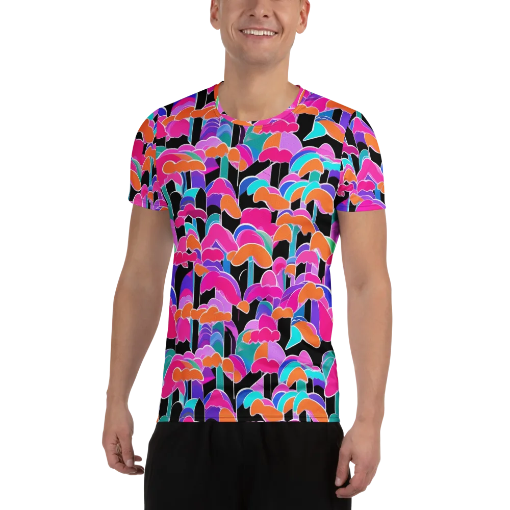 Midnight Mushroom on Men's Athletic T-Shirt — Front
