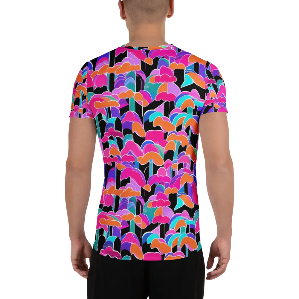 Midnight Mushroom on Men's Athletic T-Shirt — Back