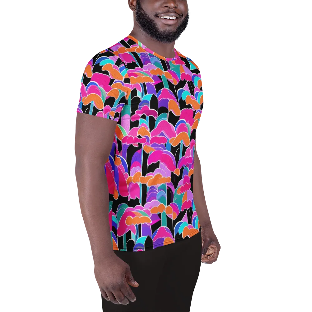 Midnight Mushroom on Men's Athletic T-Shirt — Right