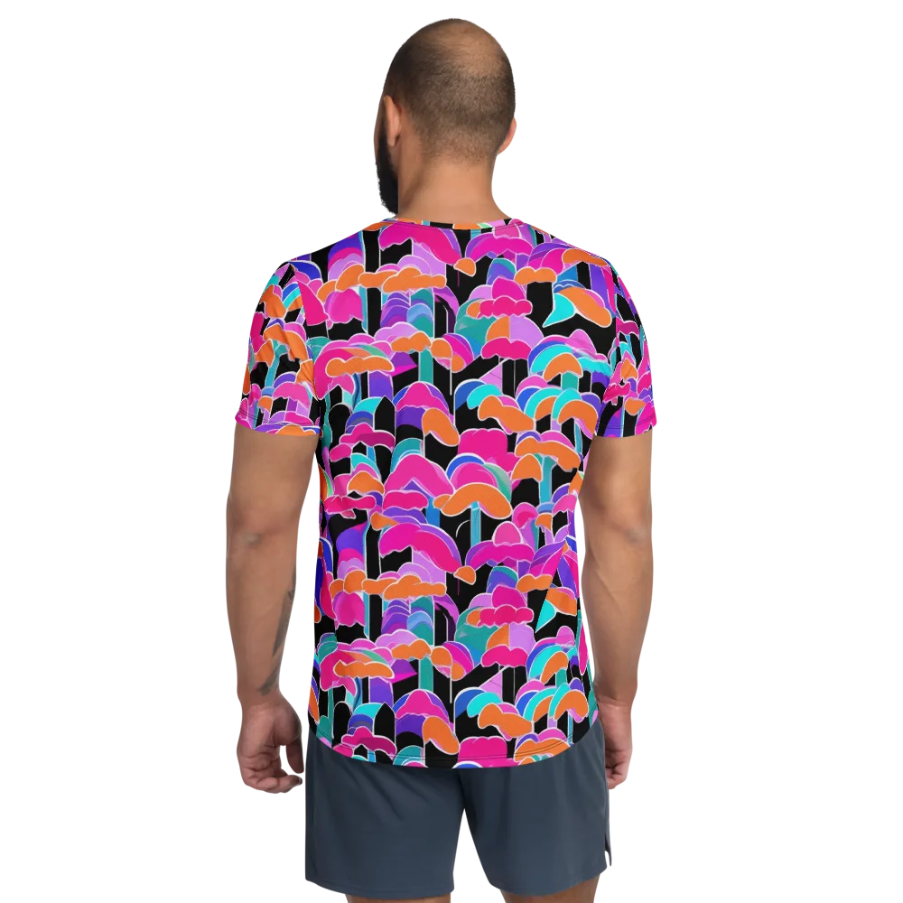 Midnight Mushroom on Men's Athletic T-Shirt — Back