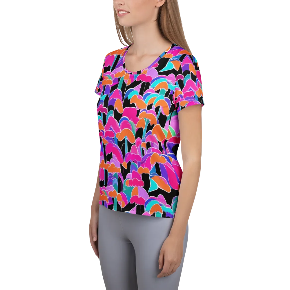 Midnight Mushroom on Women's Athletic T-Shirt — Left