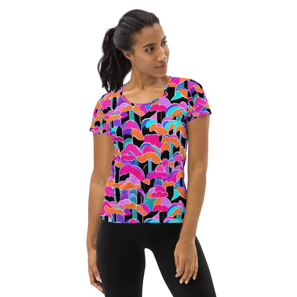 Midnight Mushroom on Women's Athletic T-Shirt — Front