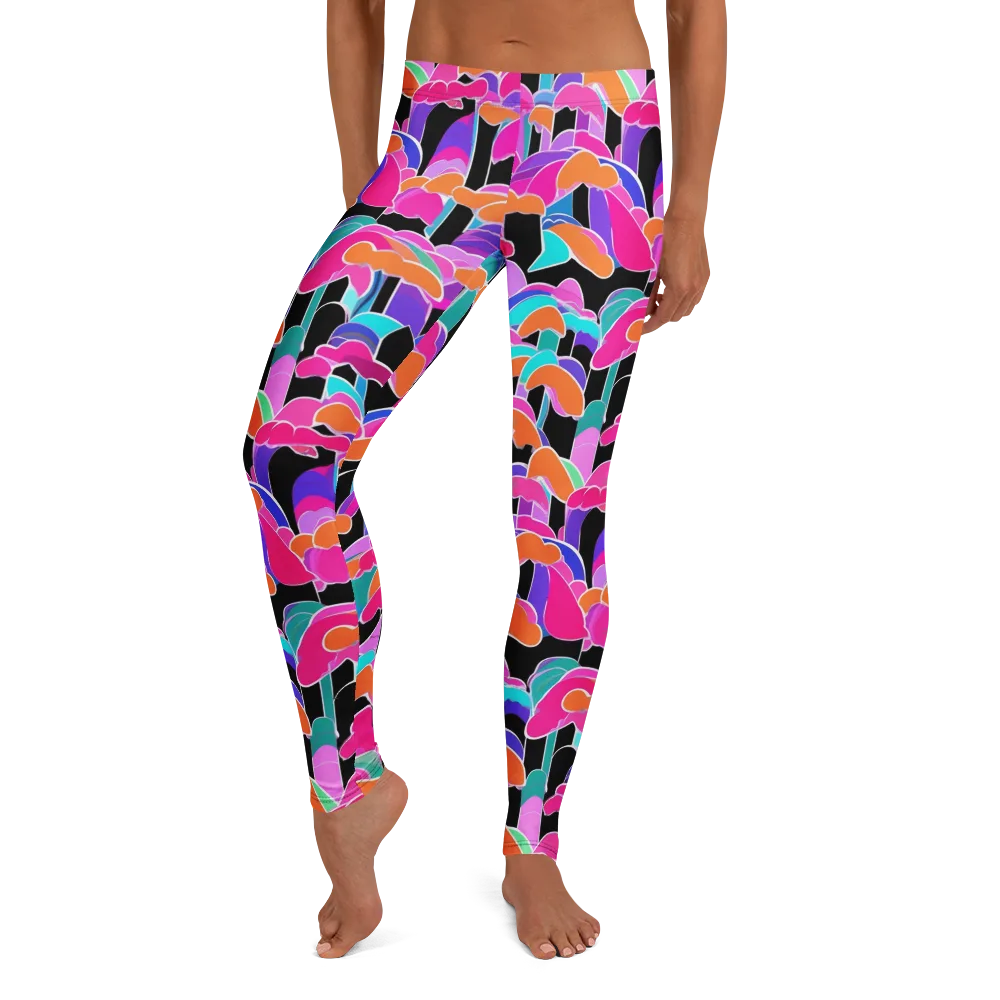Midnight Mushroom on Leggings — Front