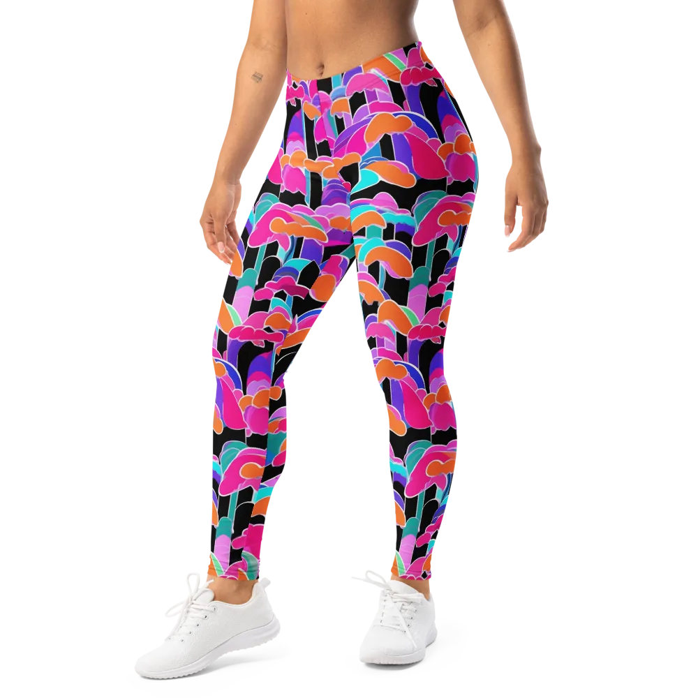 Midnight Mushroom on Leggings — Left Front