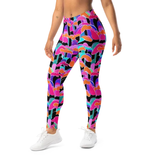 Midnight Mushroom on a Leggings
