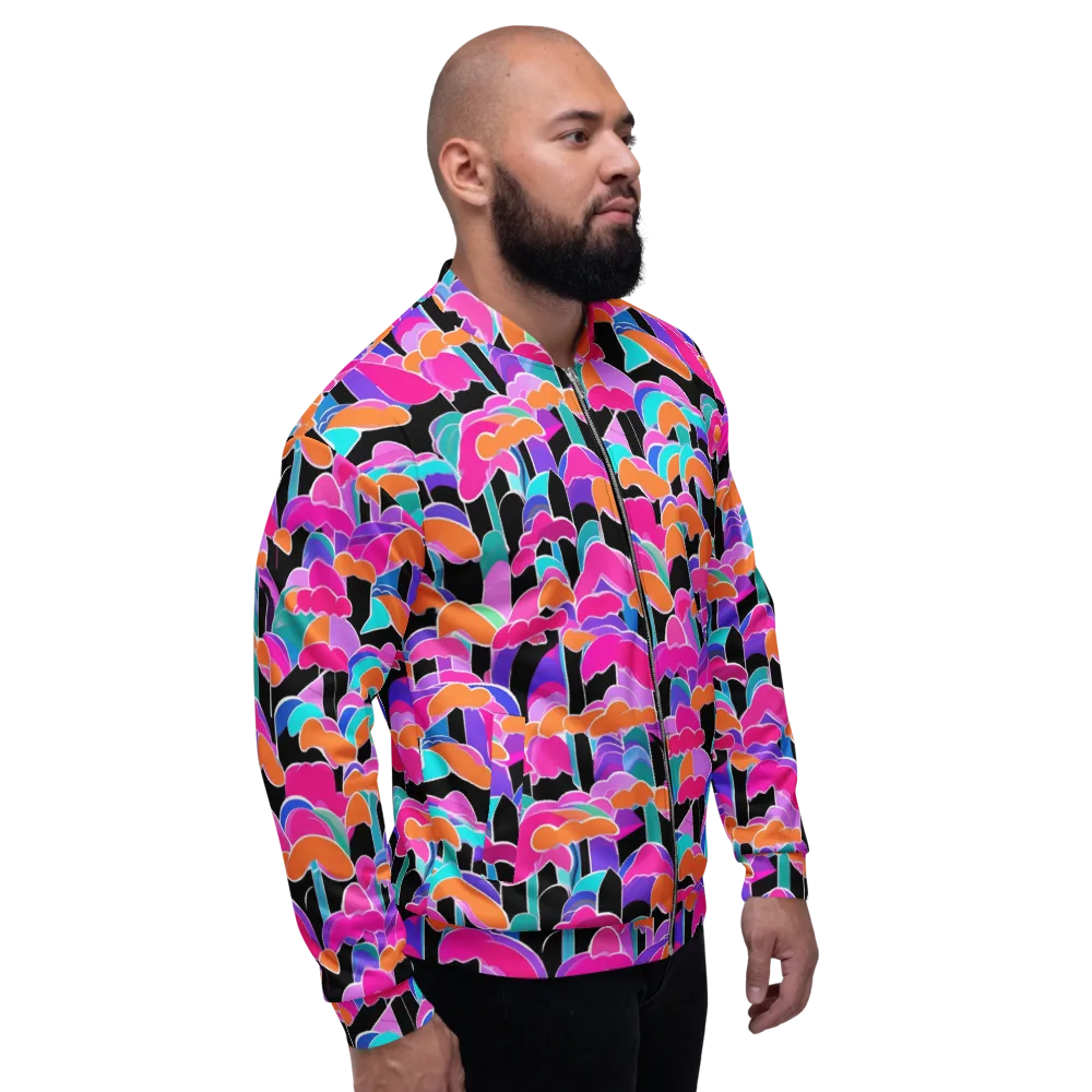 Midnight Mushroom on Bomber Jacket — Right