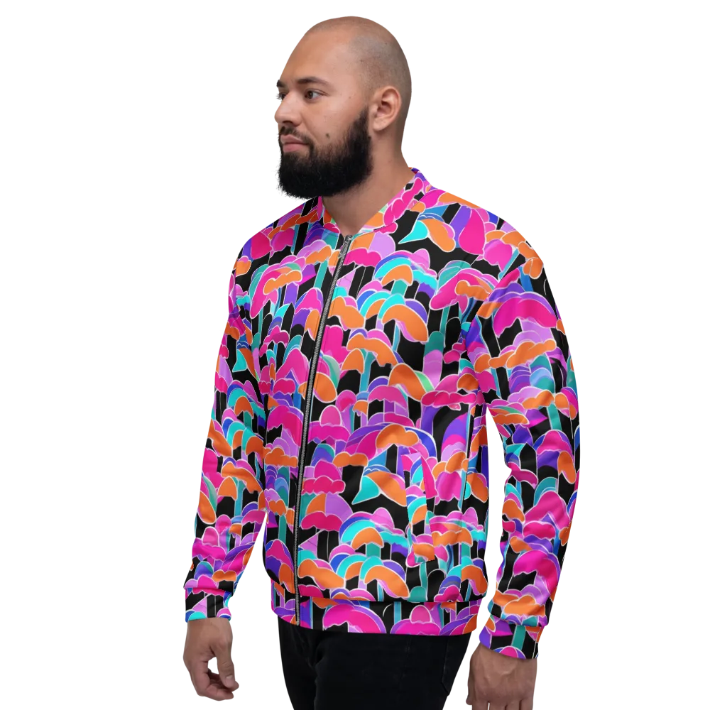 Midnight Mushroom on Bomber Jacket — Left