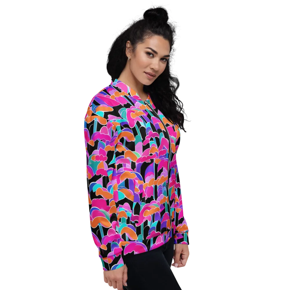 Midnight Mushroom on Bomber Jacket — Right