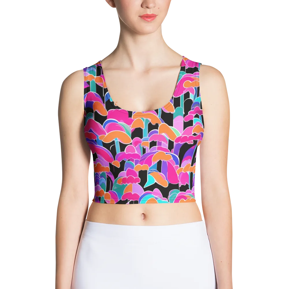 Midnight Mushroom on Crop Top — Front