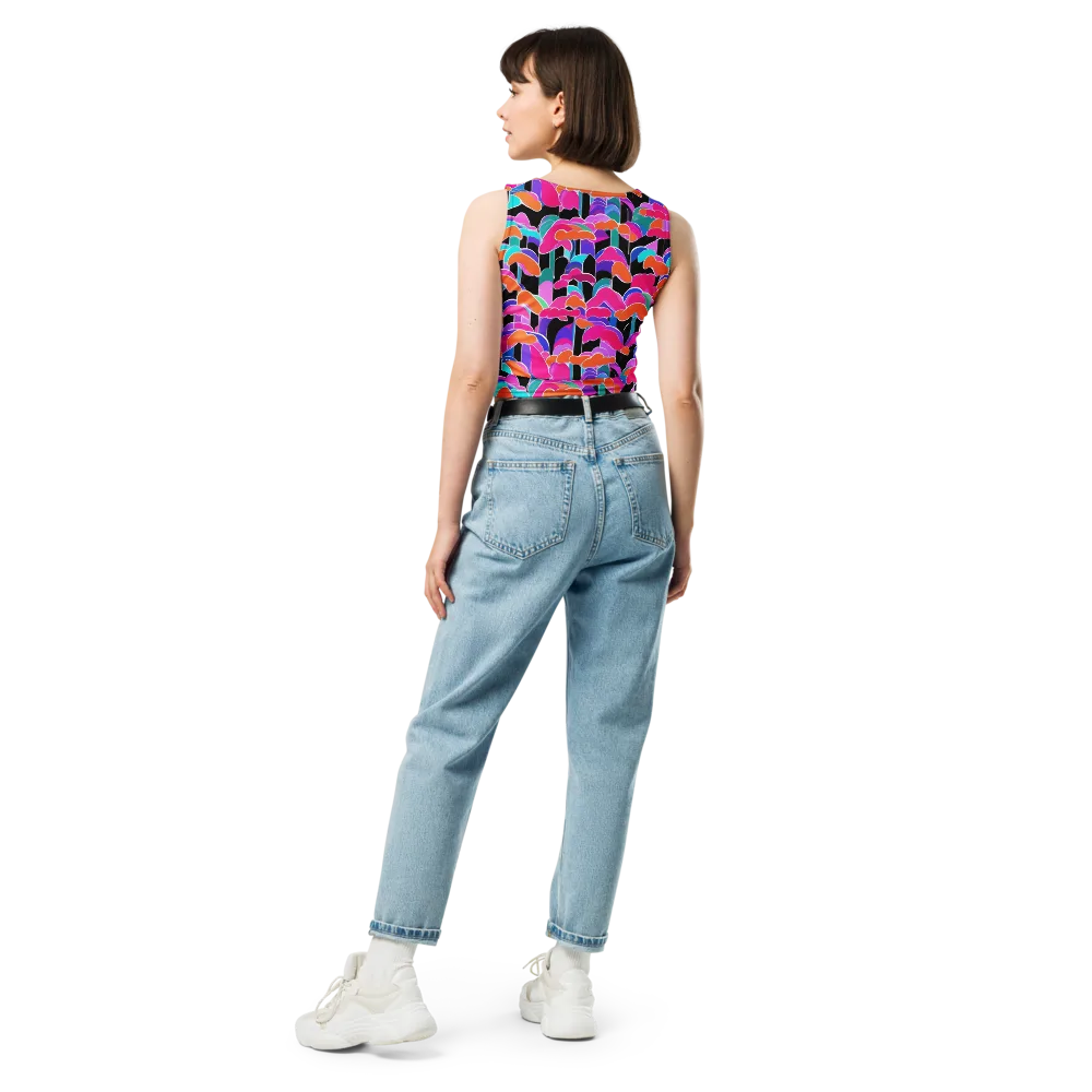 Midnight Mushroom on Crop Top — Back
